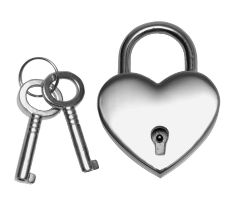 Heart Shaped Nickle Polished Padlock