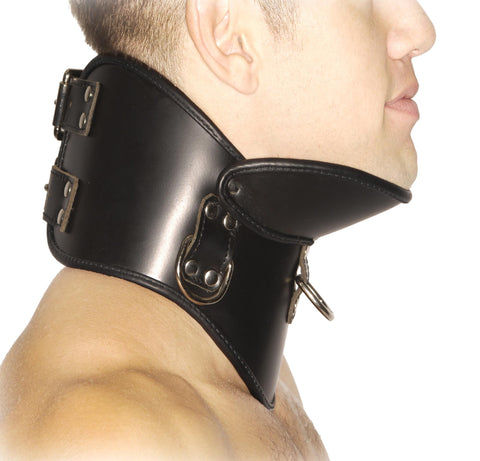 Strict Leather BDSM Posture Collar - SmallMedium