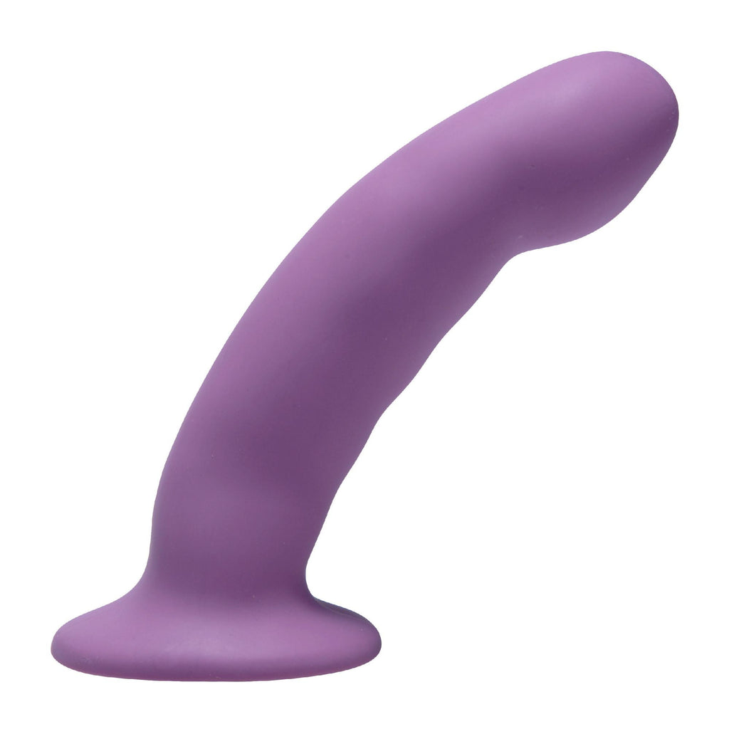 Curved Purple Silicone Strap On Harness Dildo