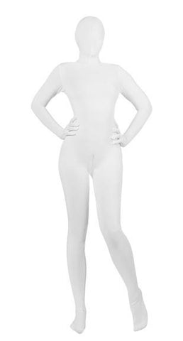 Full Body White Skin Suit with Front Access- SM