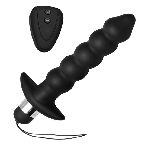 Wireless Black Vibrating Anal Beads with Remote