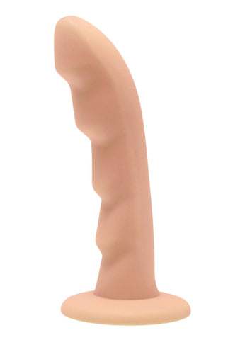 Ripples Silicone Strap On Harness Dildo- Flesh