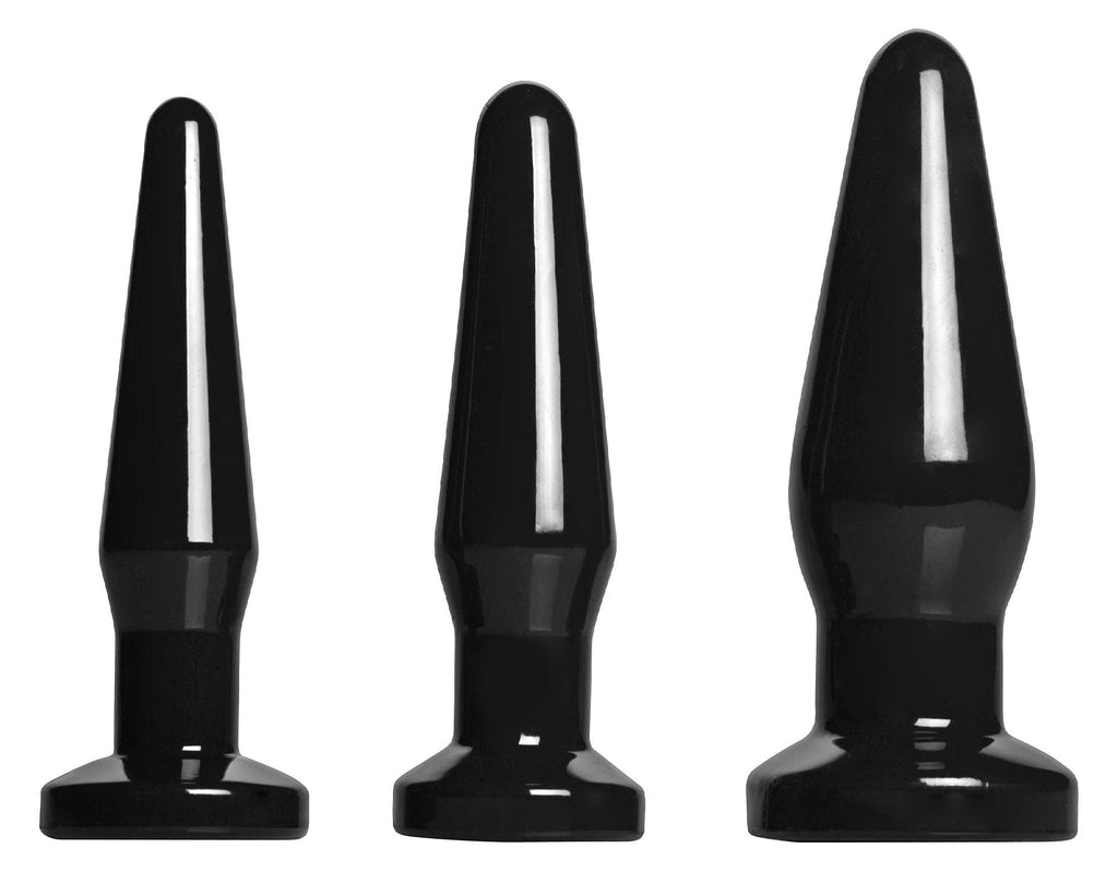 Level Up 3 Piece Anal Plug Set- Black