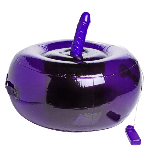 Sit-and-Ride Inflatable Seat with Vibrating Dildo - Purple