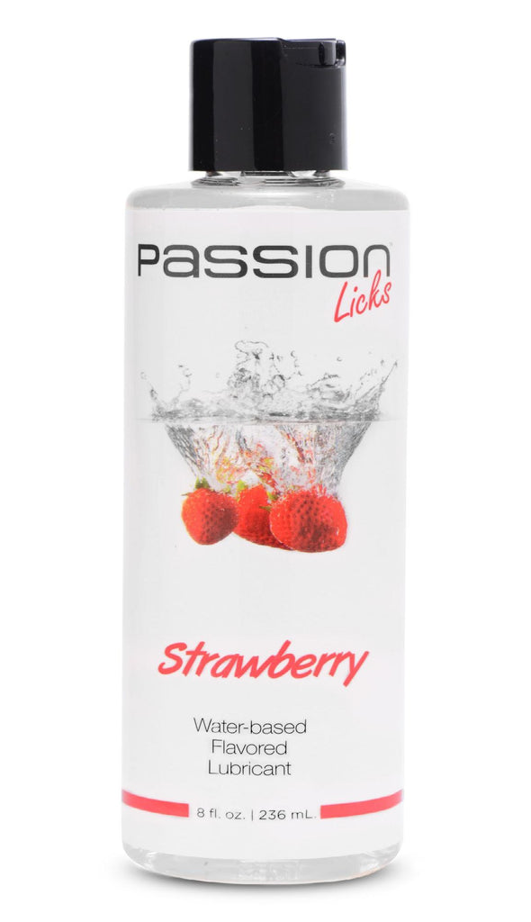 Passion Licks Strawberry Water Based Flavored Lubricant - 8 oz