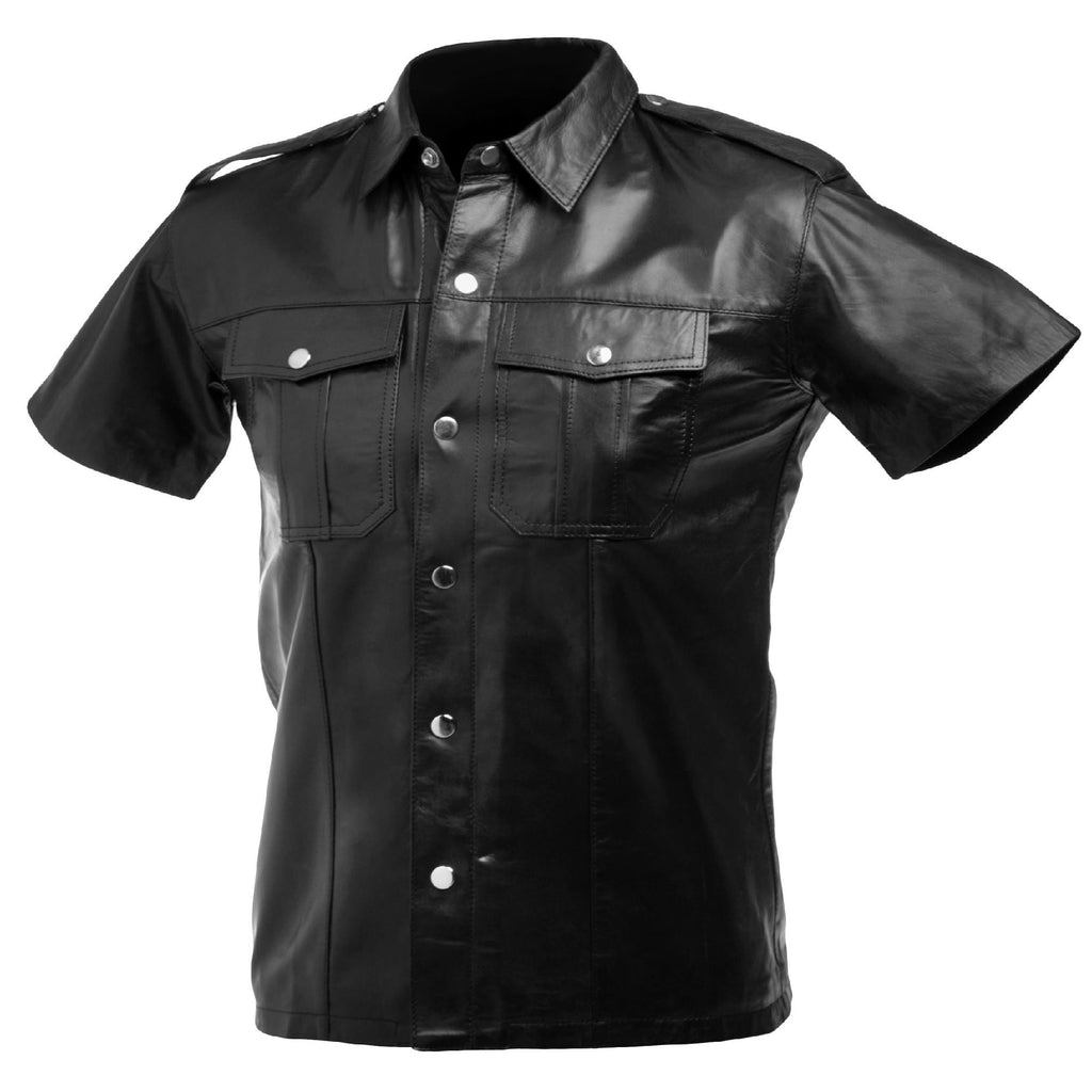 Lambskin Leather Police Shirt - Large