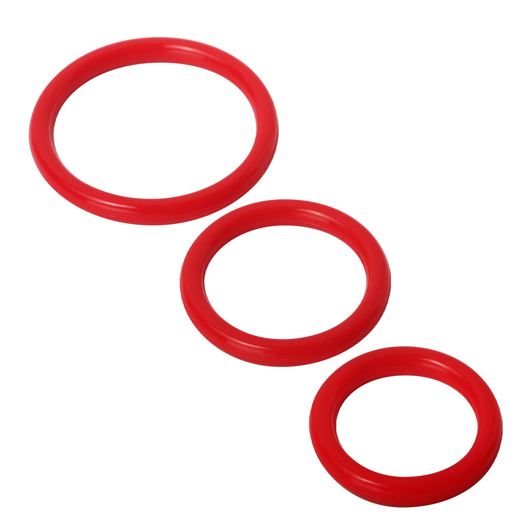 Trinity Silicone Cock Rings Red